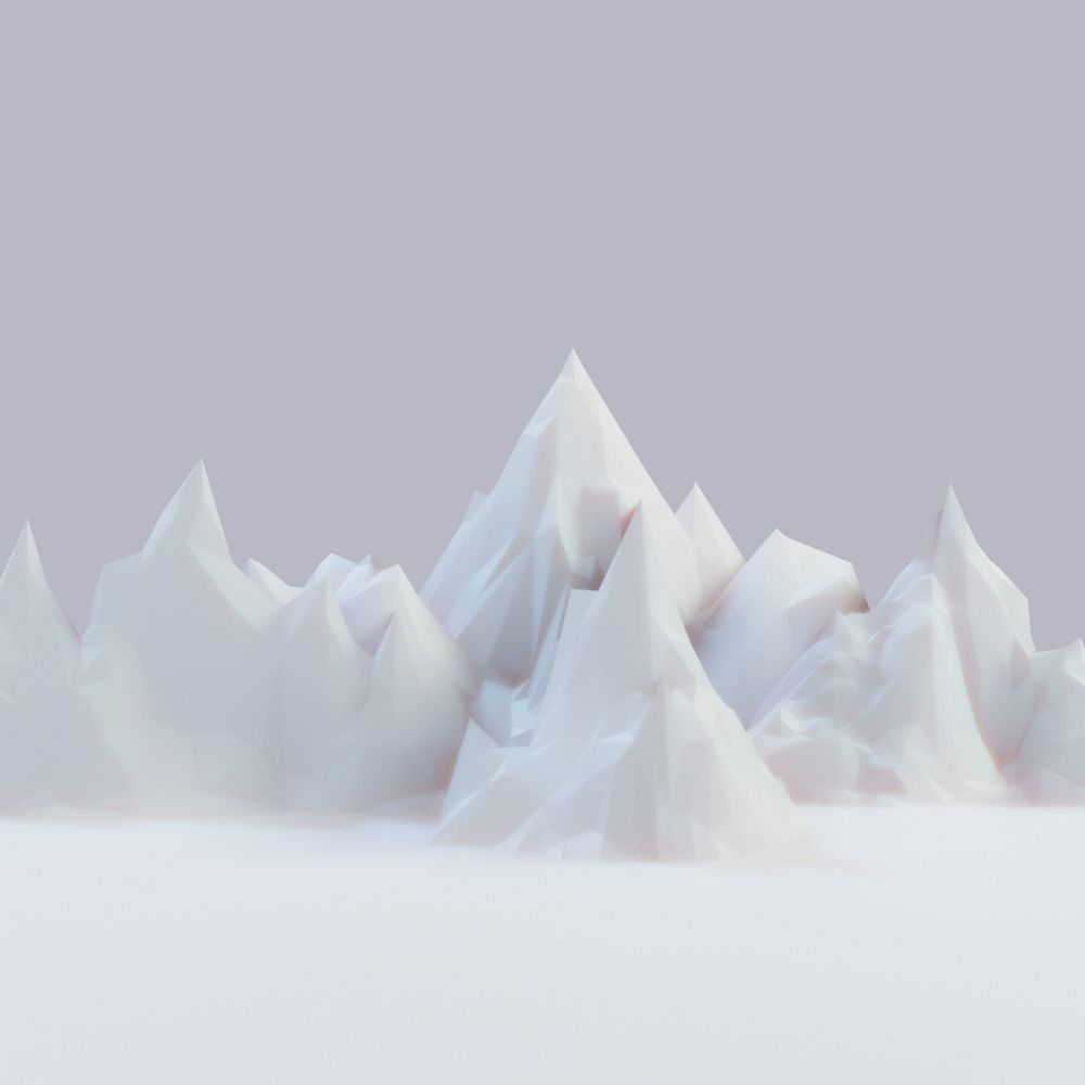 Low Poly Mountain Set range in polygons Low-poly 3D model_10