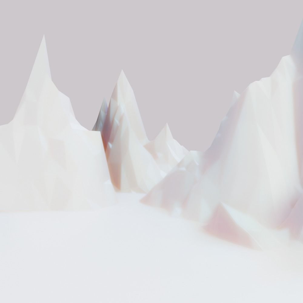 Low Poly Mountain Set range in polygons Low-poly 3D model_11