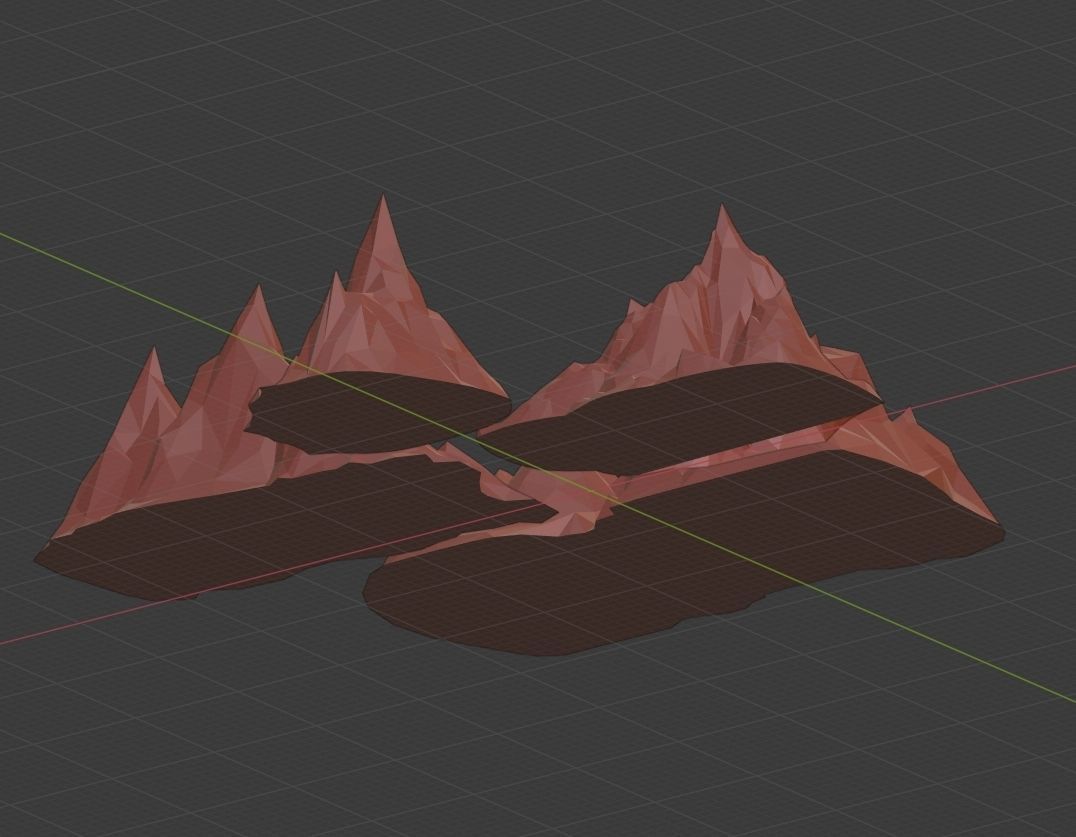Low Poly Mountain Set range in polygons Low-poly 3D model_20