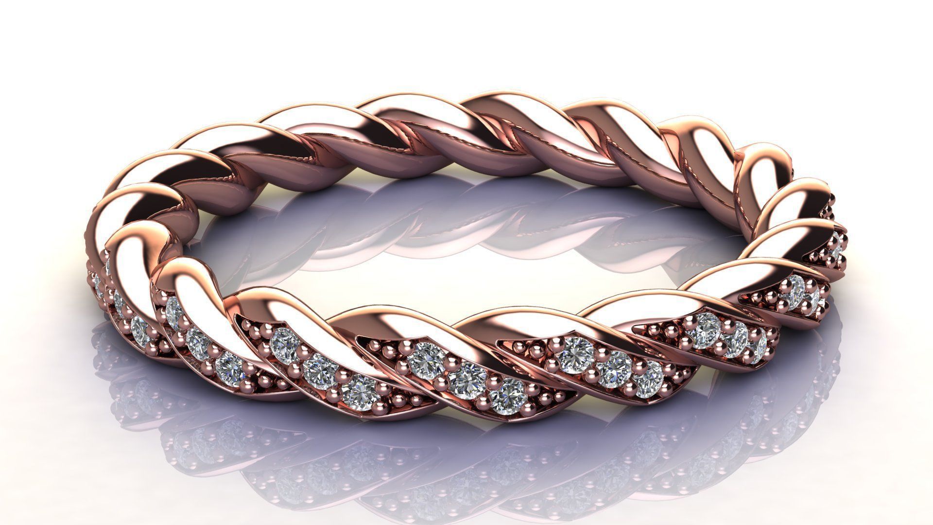 Paveflex Ring with Diamonds 3D print model_10