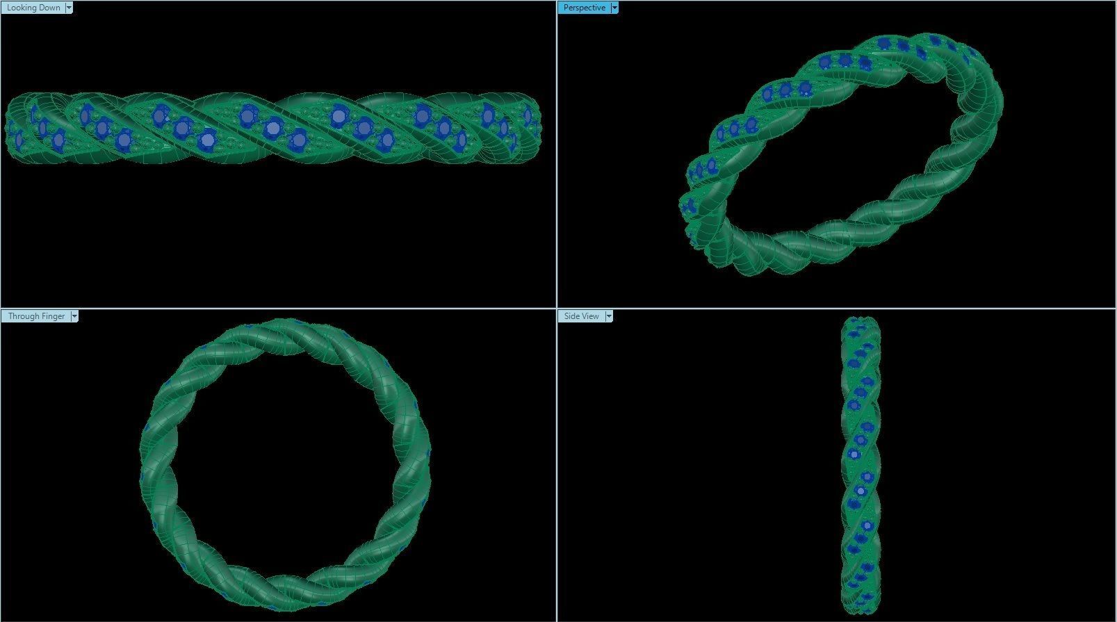 Paveflex Ring with Diamonds 3D print model_1