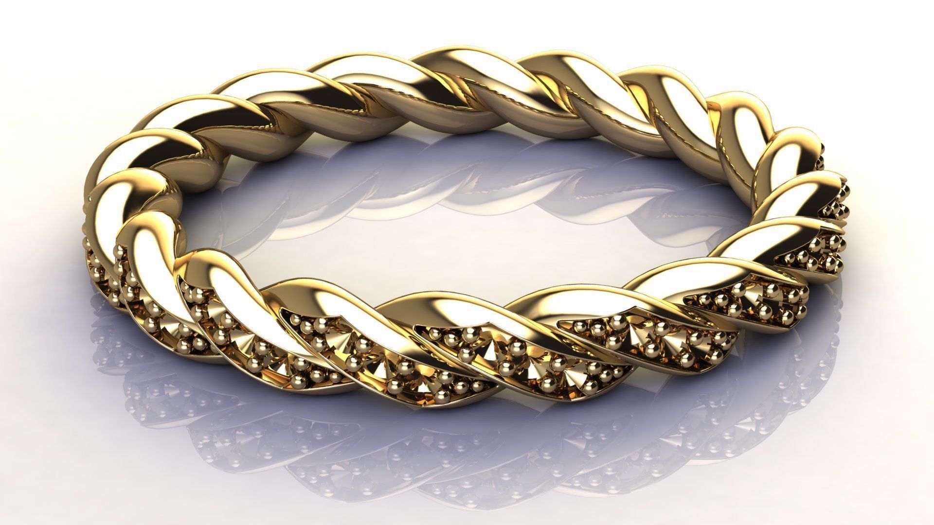 Paveflex Ring with Diamonds 3D print model_14