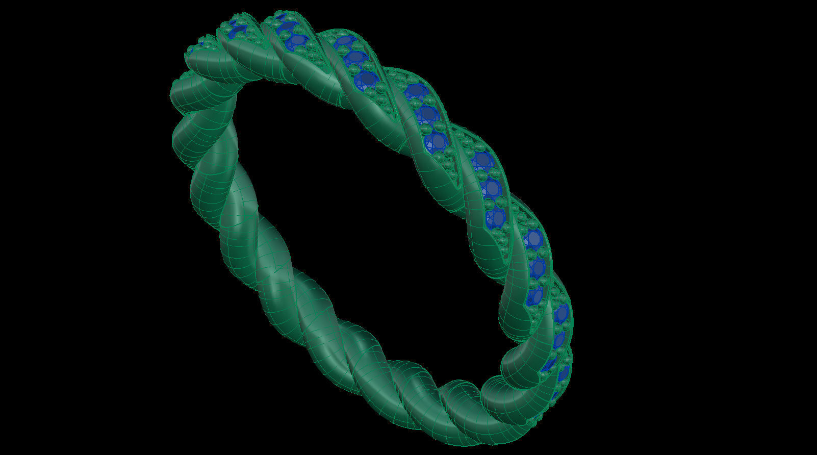 Paveflex Ring with Diamonds 3D print model_15