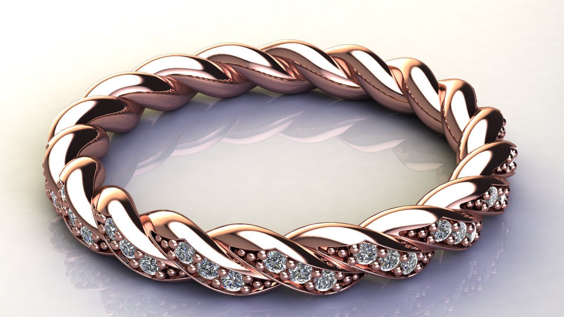 Paveflex Ring with Diamonds 3D print model_12