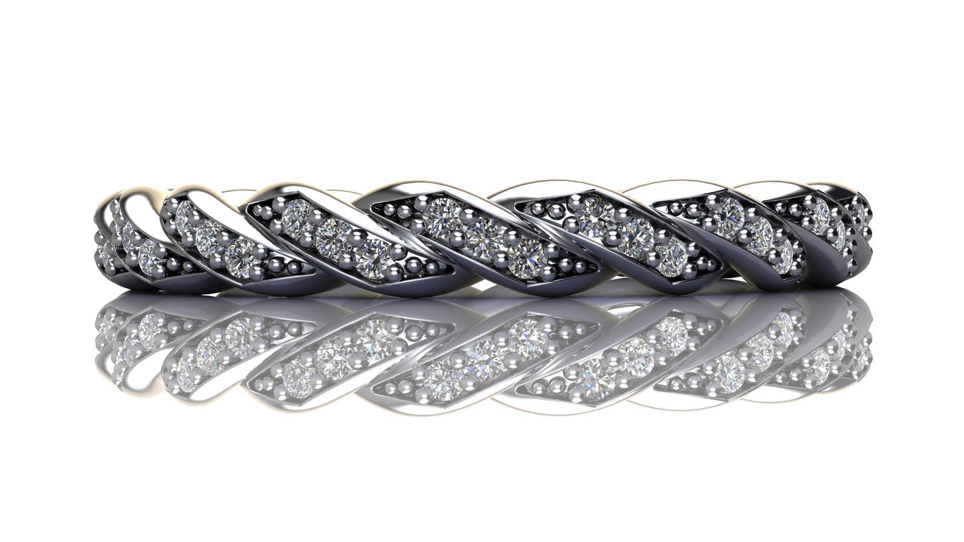 Paveflex Ring with Diamonds 3D print model_7