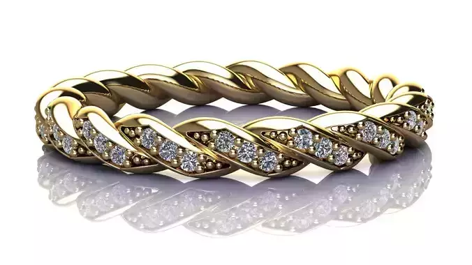 Paveflex Ring with Diamonds 3D print model