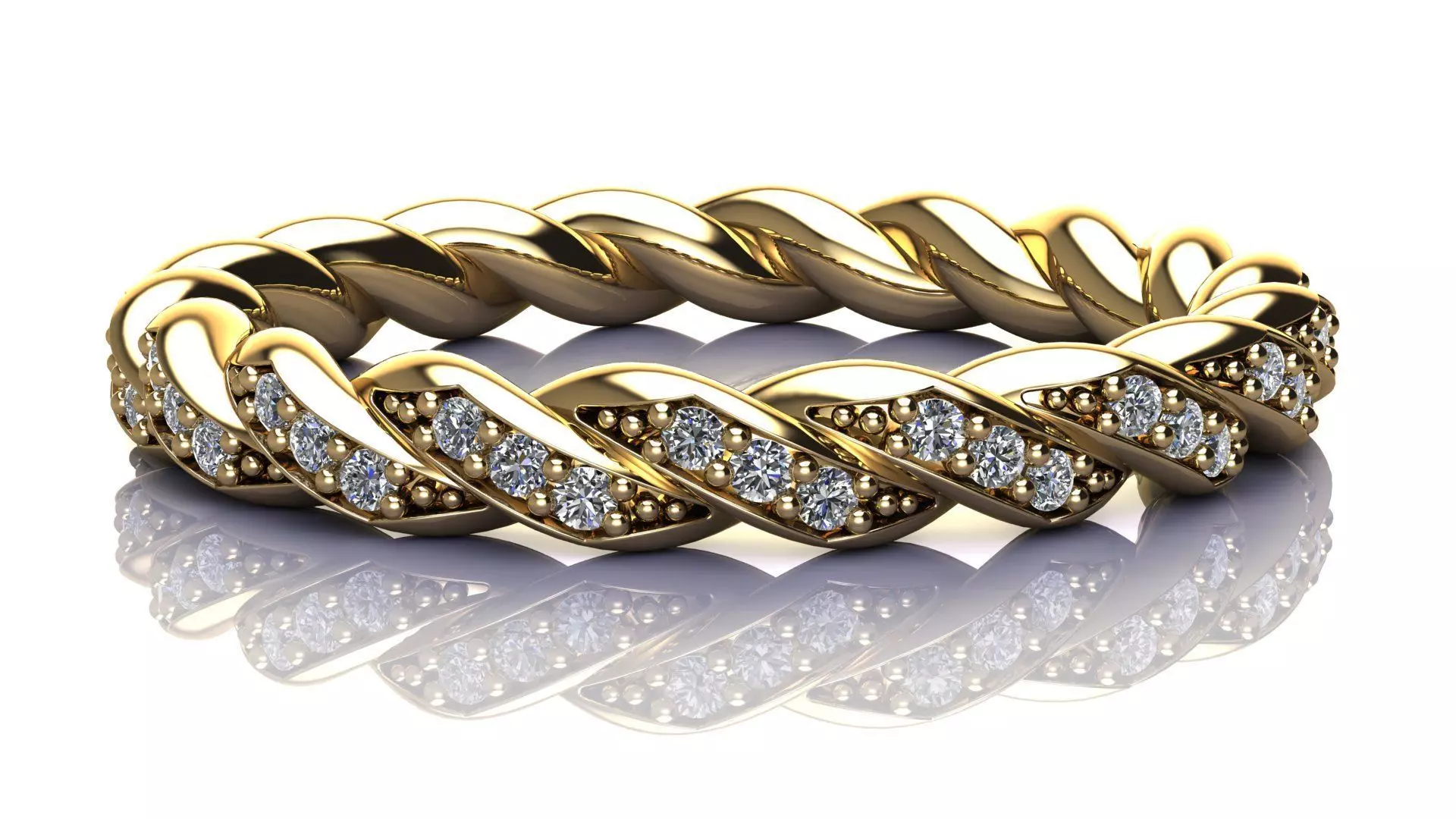 Paveflex Ring with Diamonds 3D print model_0