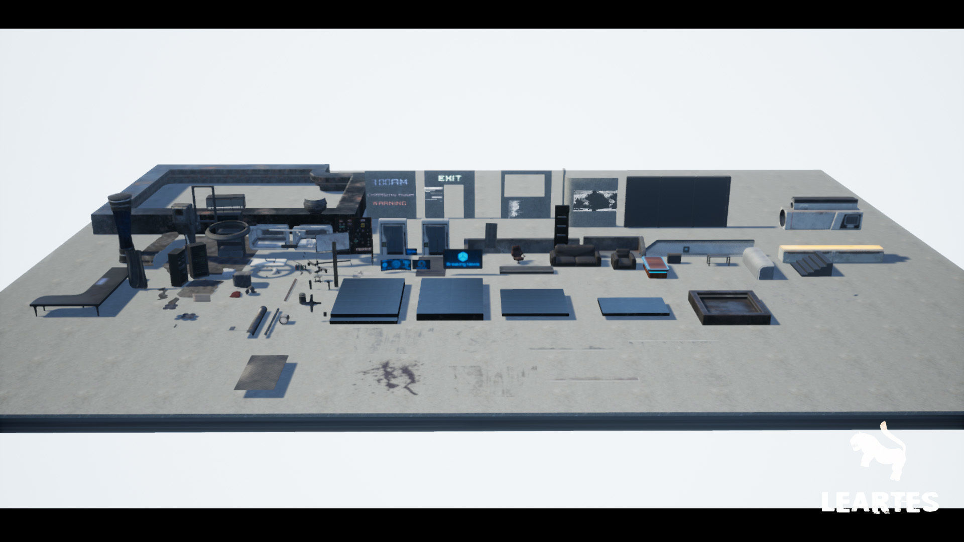 CyberPunk  Sci - Fi Apartment Interior Environment Kitbash Low-poly 3D model_8