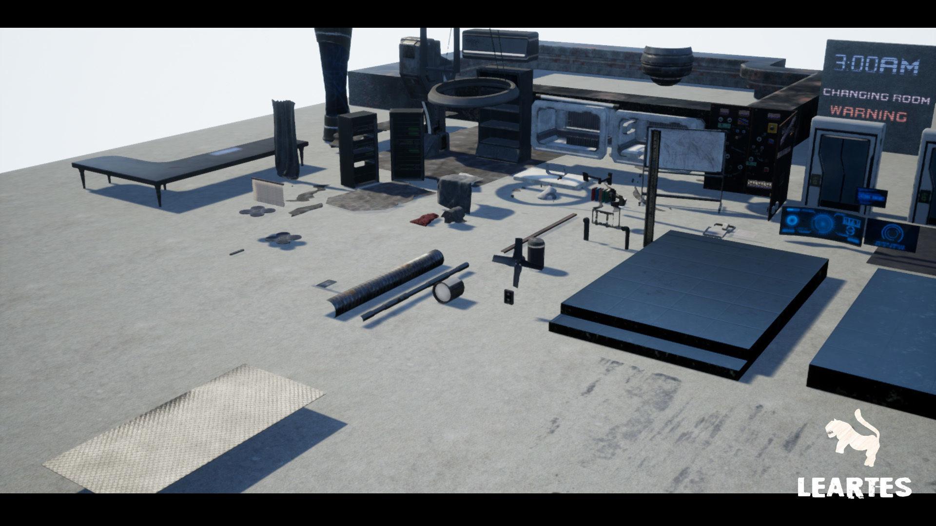 CyberPunk  Sci - Fi Apartment Interior Environment Kitbash Low-poly 3D model_7