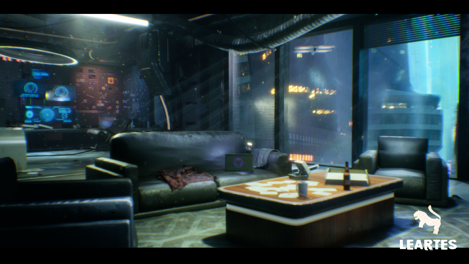 CyberPunk  Sci - Fi Apartment Interior Environment Kitbash Low-poly 3D model_18