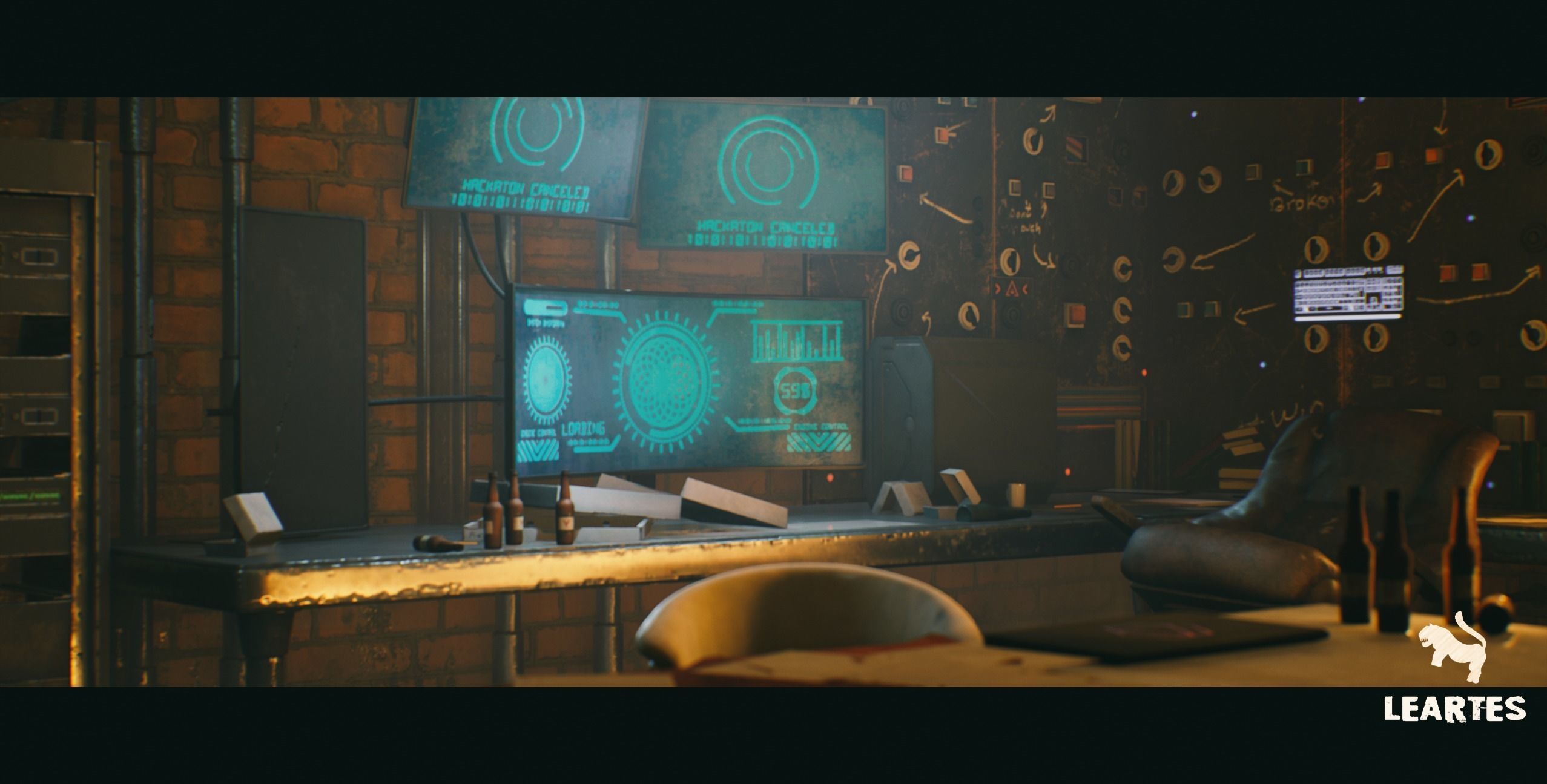 CyberPunk  Sci - Fi Apartment Interior Environment Kitbash Low-poly 3D model_23
