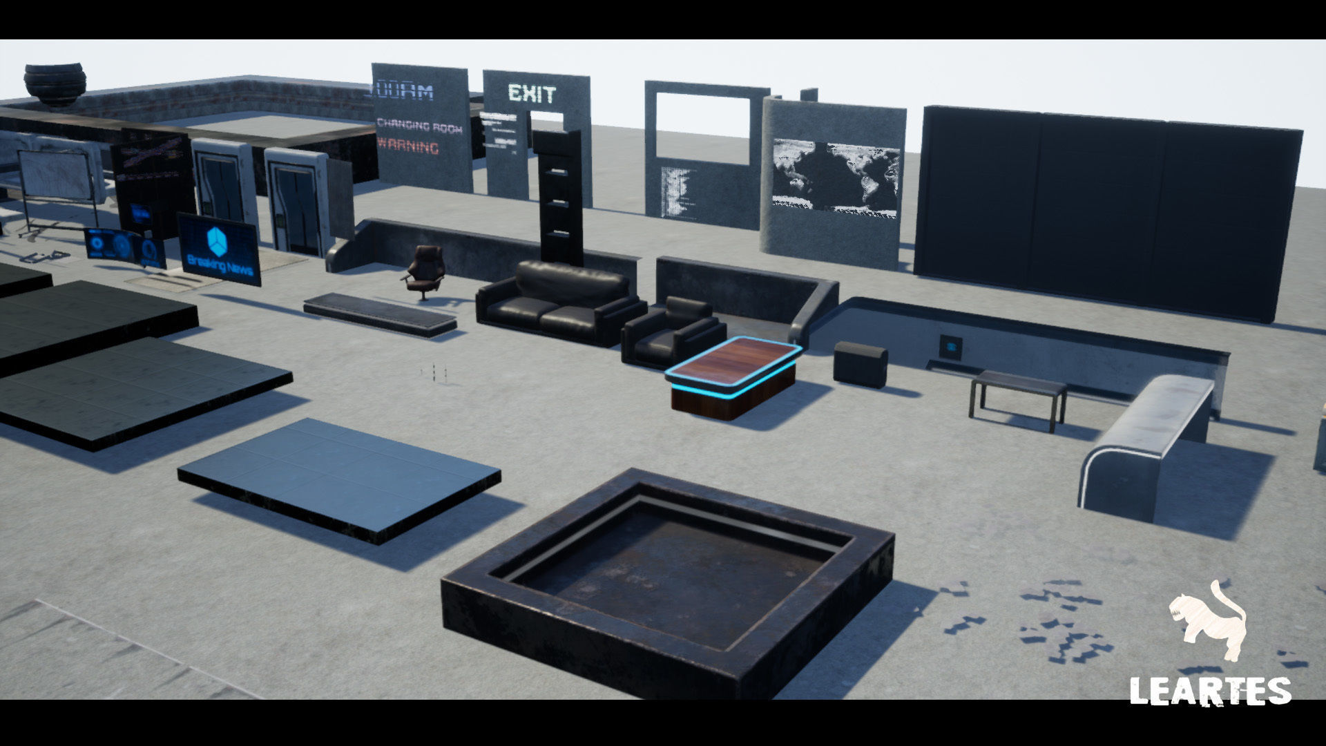 CyberPunk  Sci - Fi Apartment Interior Environment Kitbash Low-poly 3D model_9