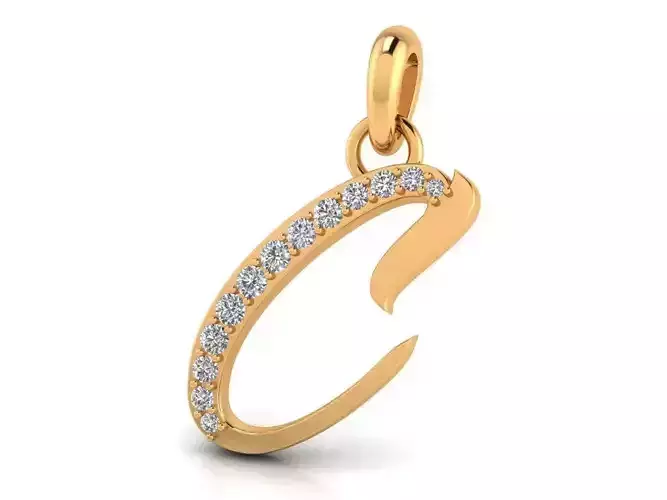 Pendant Alphabet Letter C Diamond