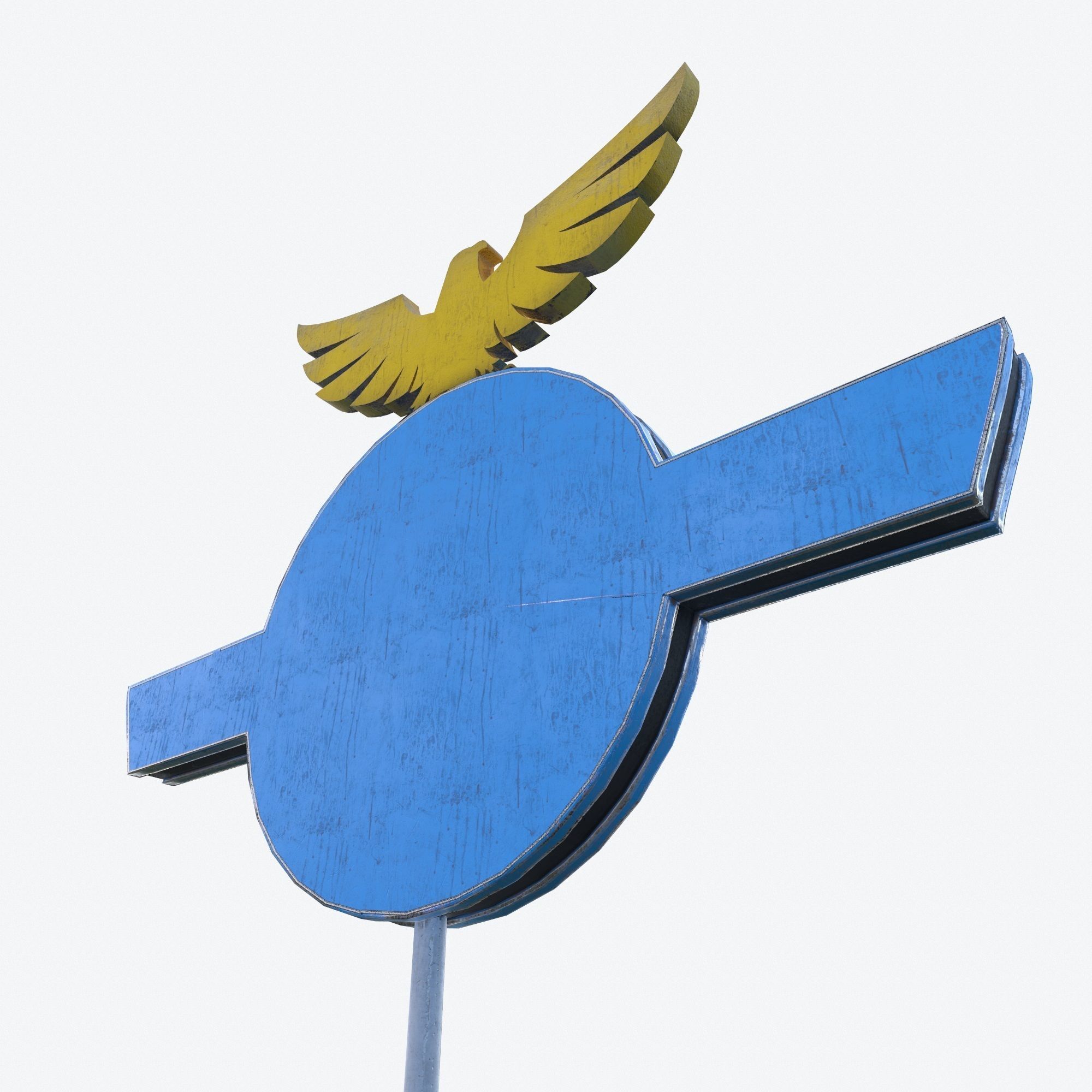 Eagle Cafe Motorway Sign  Low-poly 3D model_6