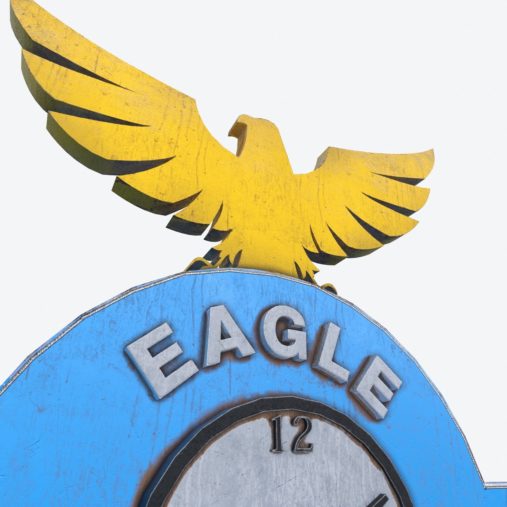 Eagle Cafe Motorway Sign  Low-poly 3D model_4