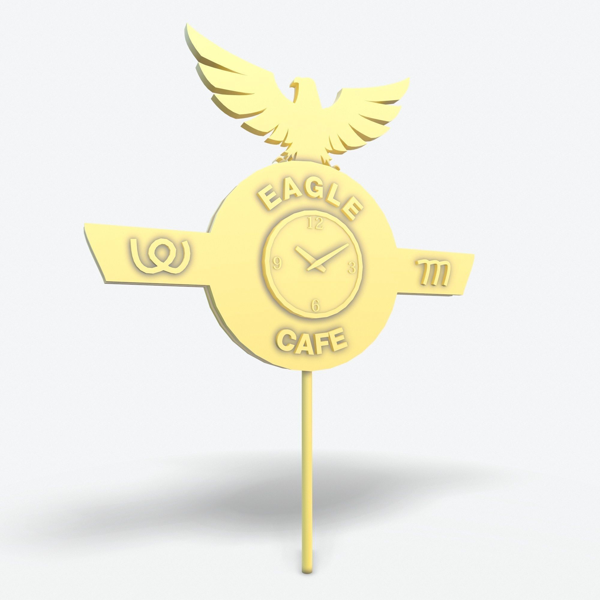 Eagle Cafe Motorway Sign  Low-poly 3D model_8
