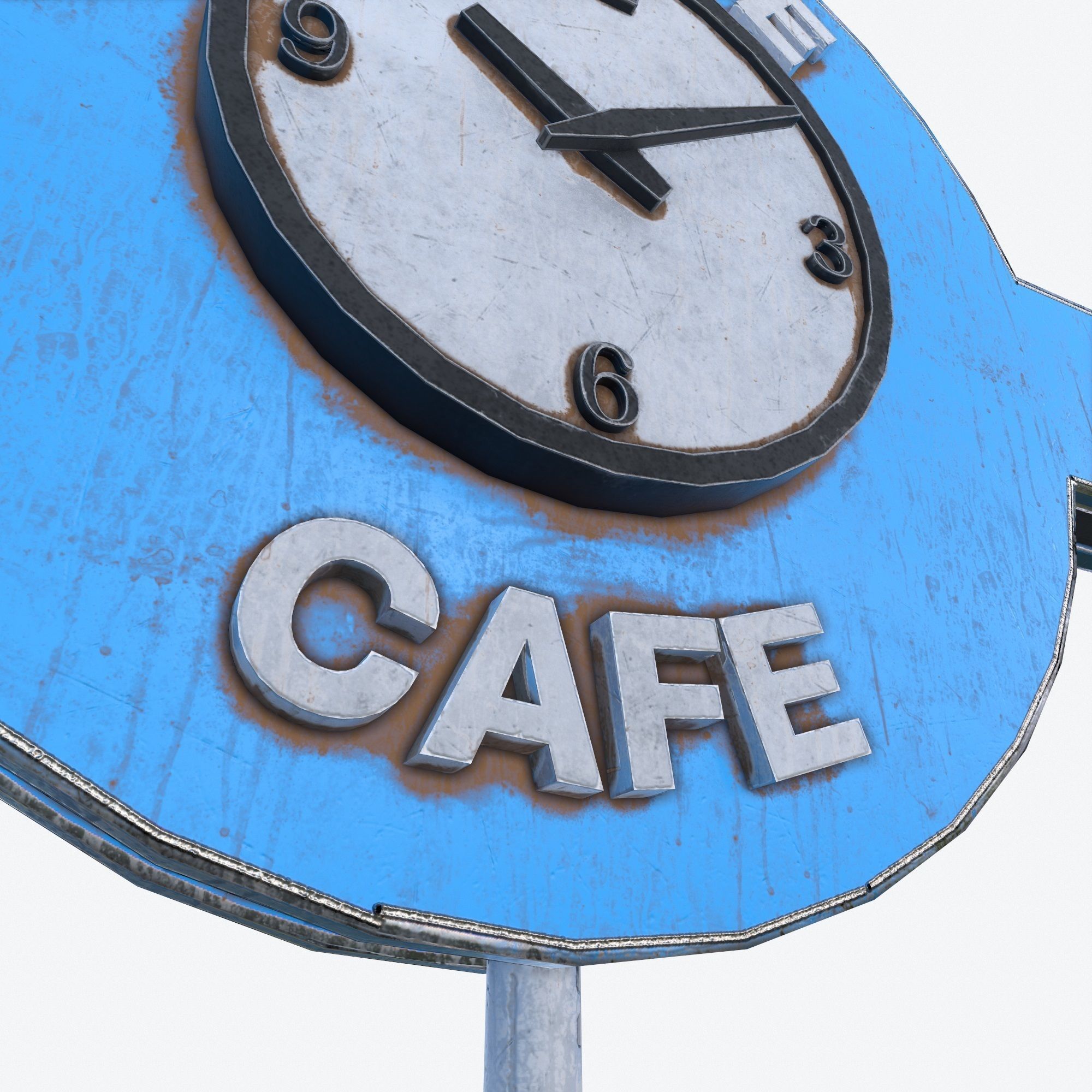 Eagle Cafe Motorway Sign  Low-poly 3D model_5