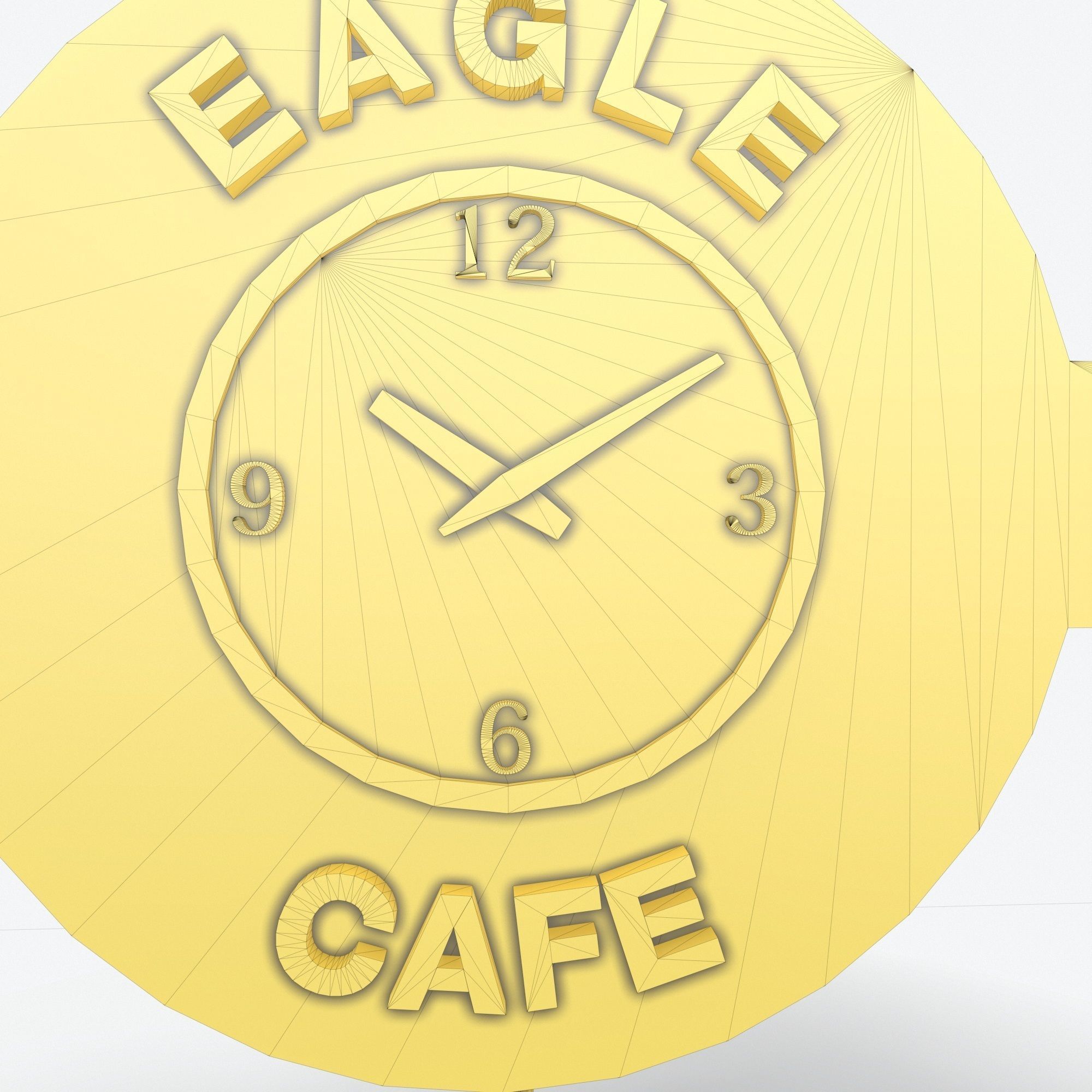 Eagle Cafe Motorway Sign  Low-poly 3D model_11