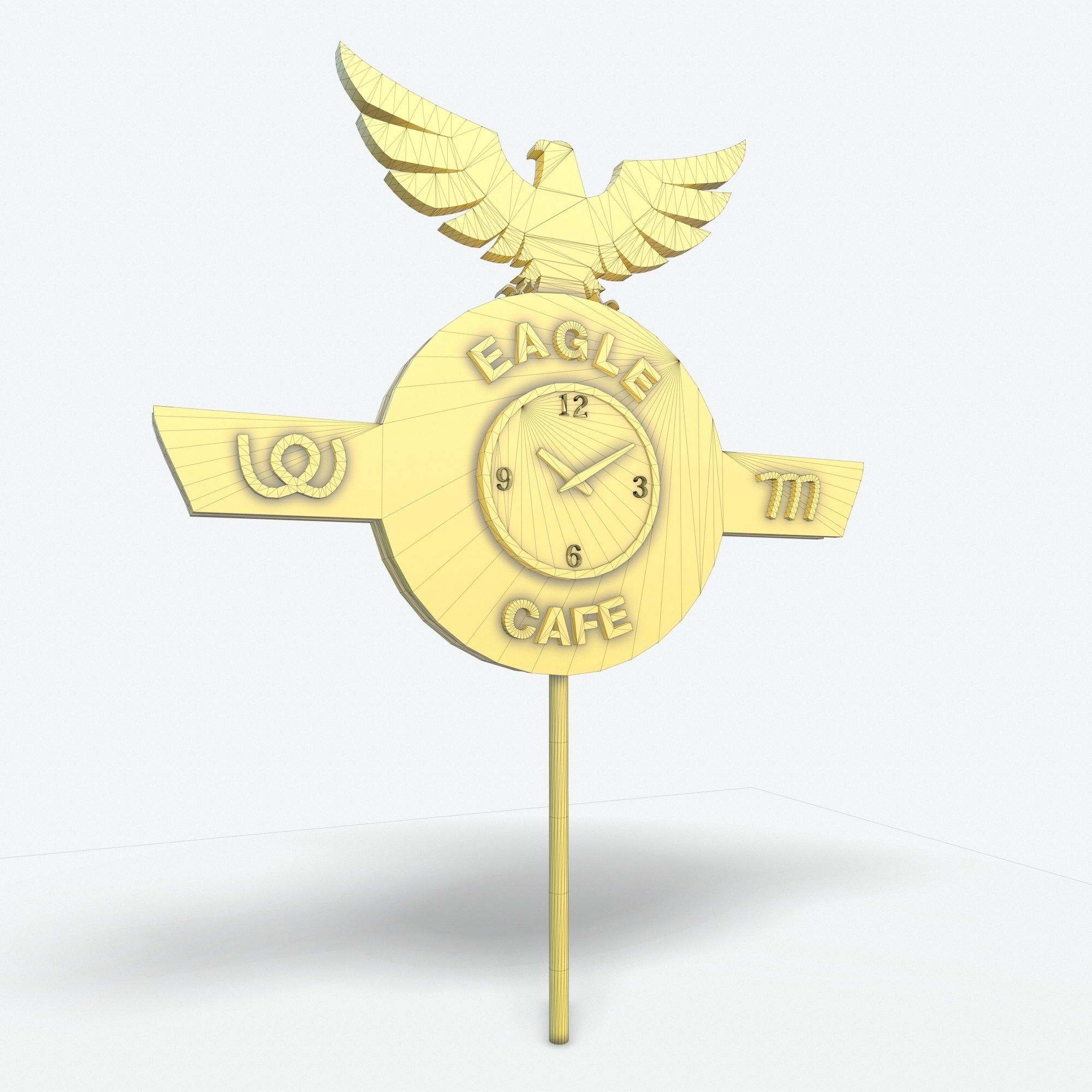 Eagle Cafe Motorway Sign  Low-poly 3D model_9