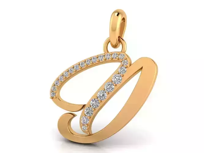 Pendant Alphabet Letter D Diamond
