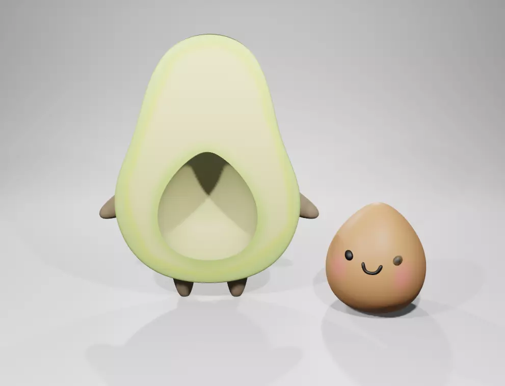 Cute Avocado with texture 3D print model