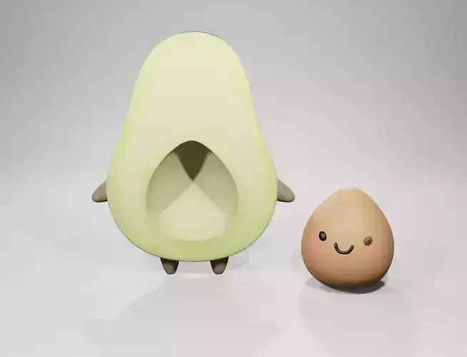 Cute Avocado  with texture  3D print model