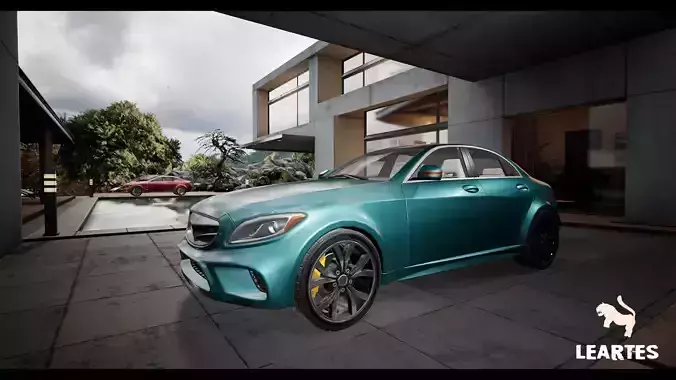 Sedan Car Driveable Animated Realistic