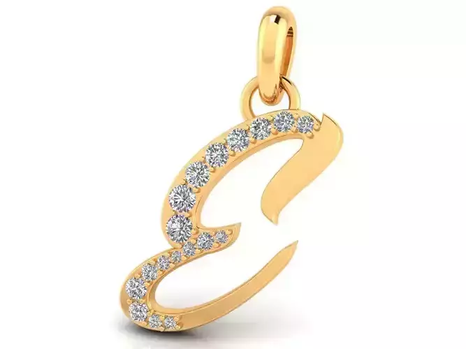 Pendant Alphabet Letter E Diamond
