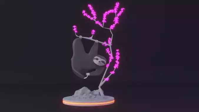 Sloth decorative lamp sculpture 3D model