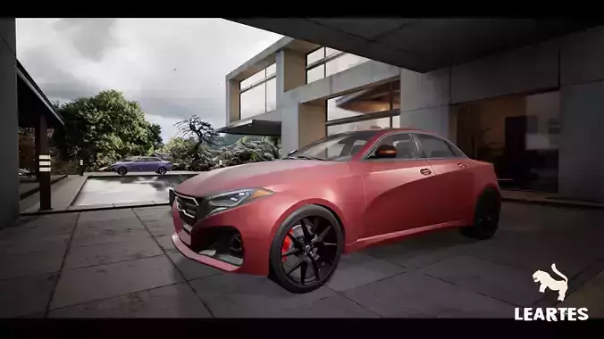 High - End Sedan Car 02 Driveable Animated Realistic