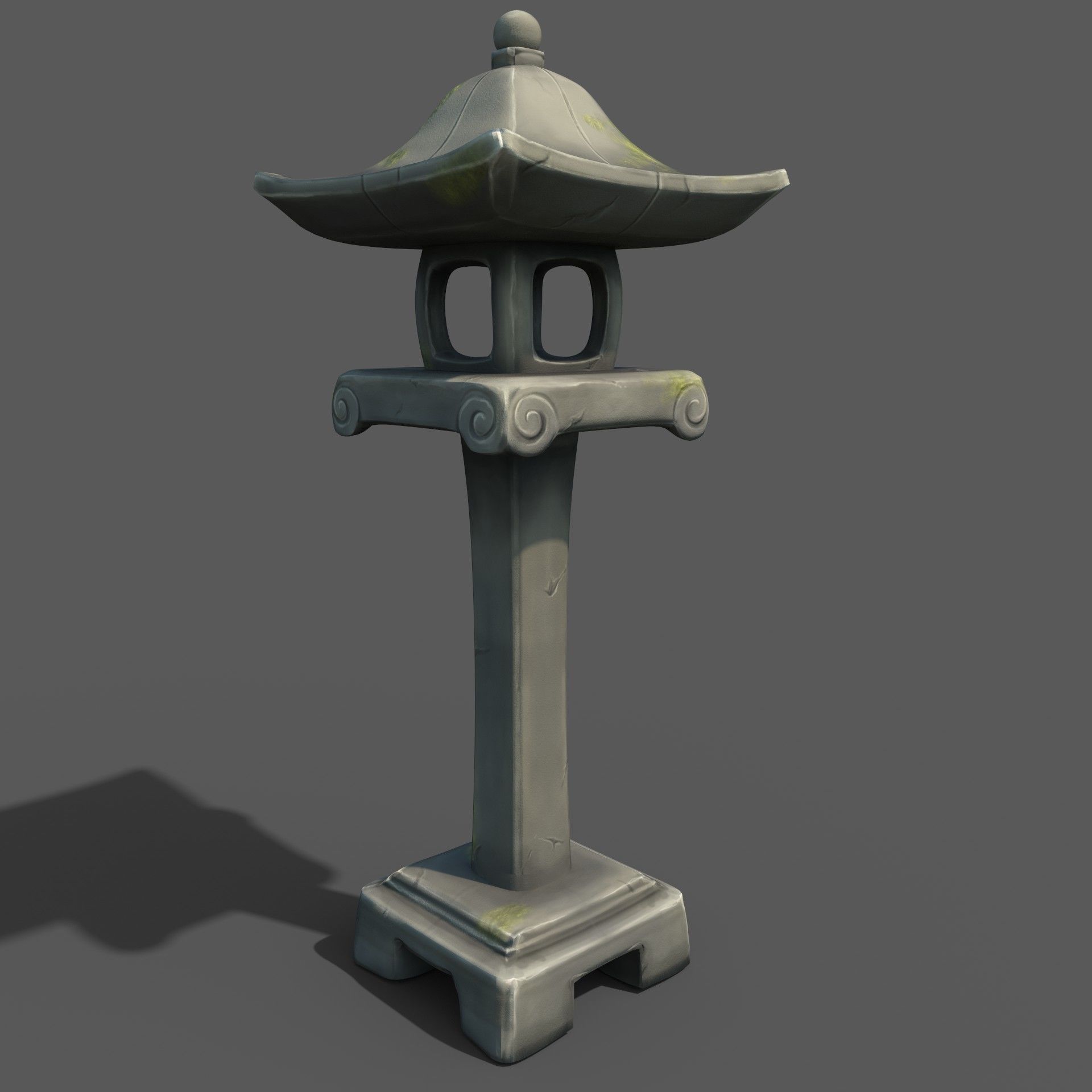 Japanese Stone Lanterns Low-poly 3D model_8