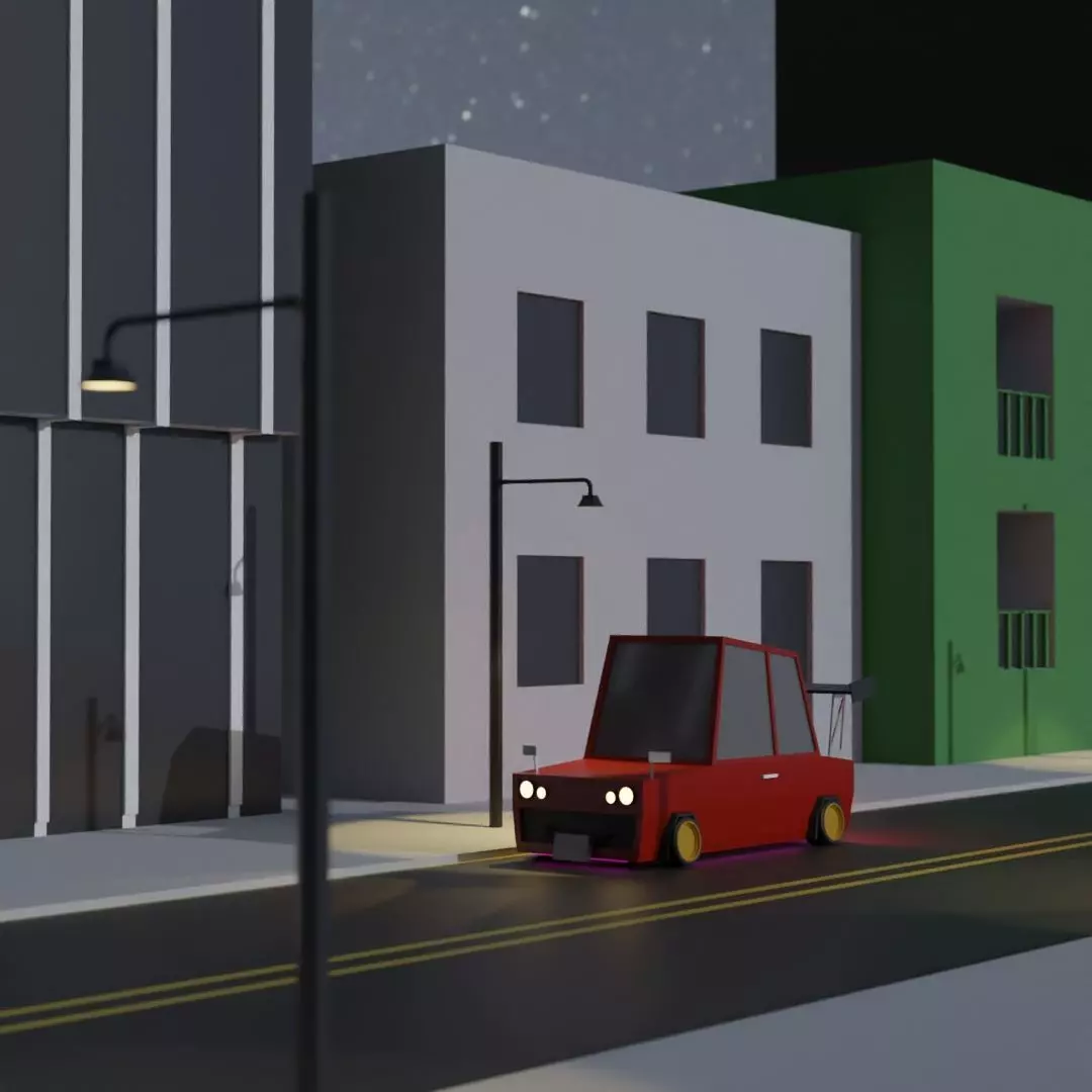 Low Poly JDM Car Low-poly 3D model