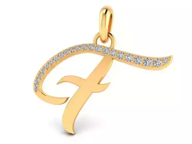 Pendant Alphabet Letter F Diamond