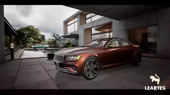 Sport Sedan Car Driveable Animated Realistic Low-poly 3D model