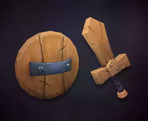 Wooden Shield and Sword