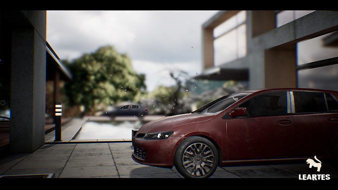HatchBack Car Driveable Animated Realistic Low-poly 3D model