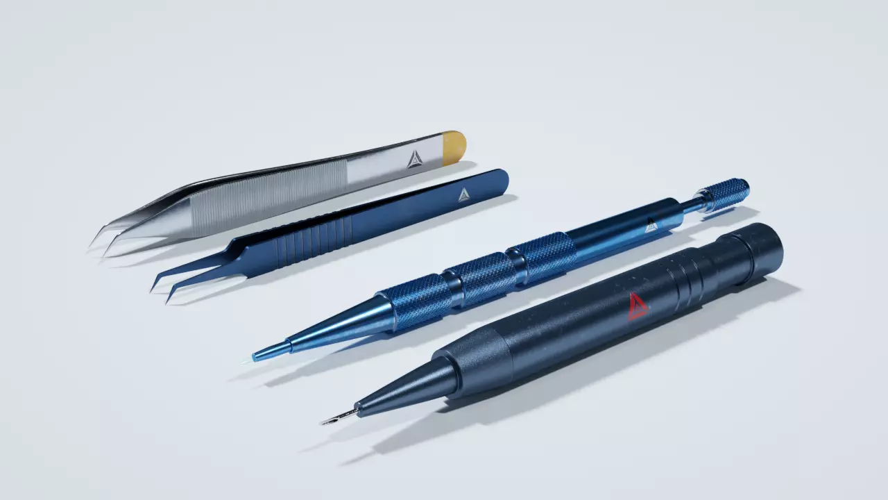 Hair Transplant Instruments Set - FUE DHI Surgical Tools PBR Low-poly 3D model