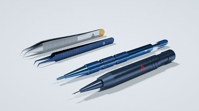 Hair Transplant Instruments Low-poly 3D model