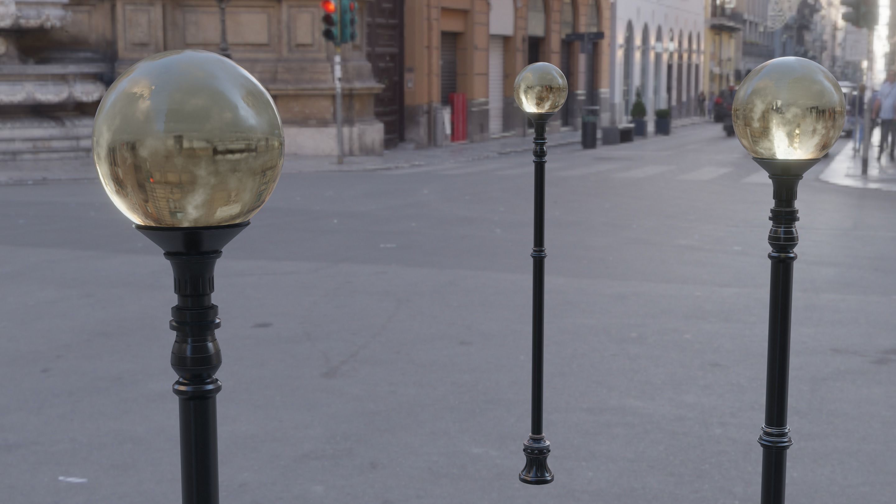 street light Low-poly 3D model_1