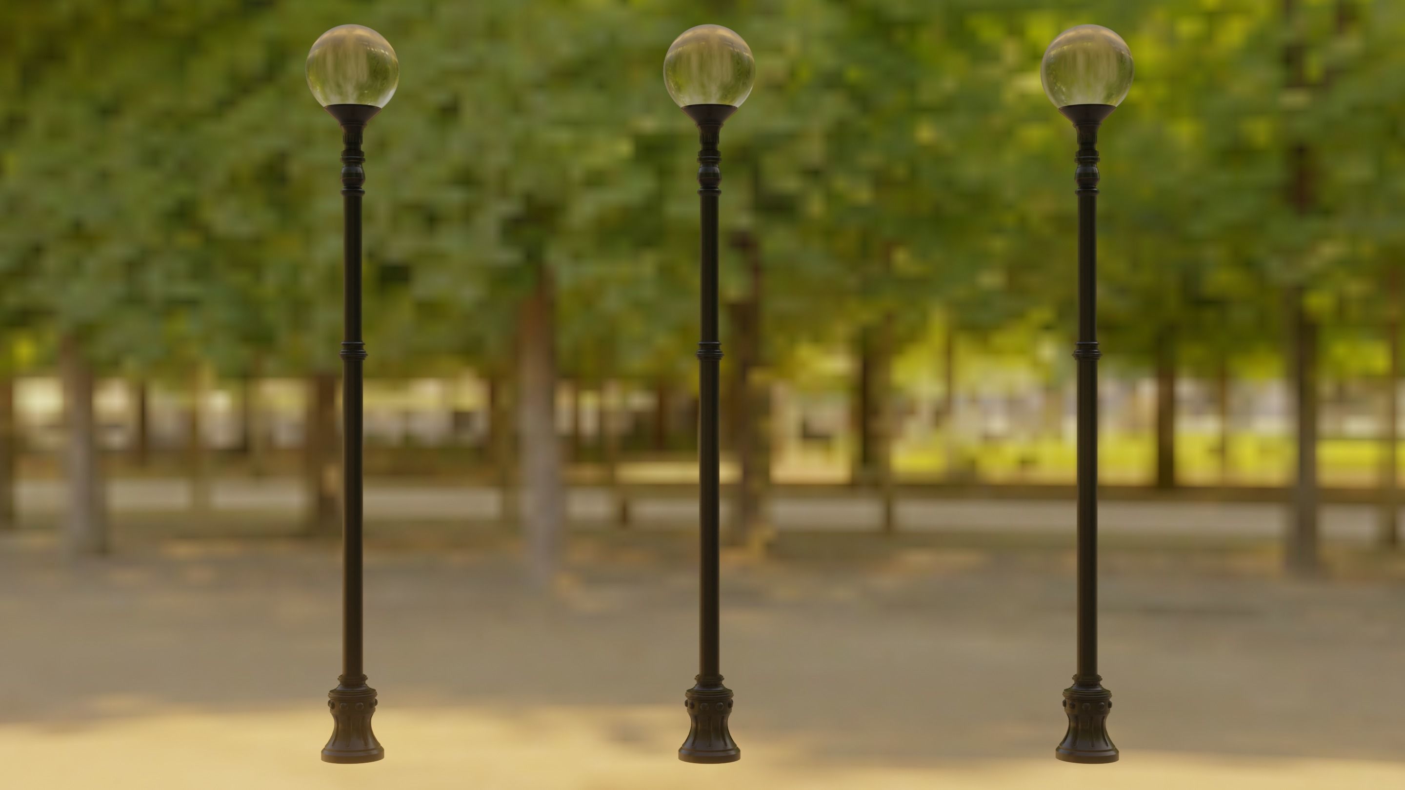 street light Low-poly 3D model_10