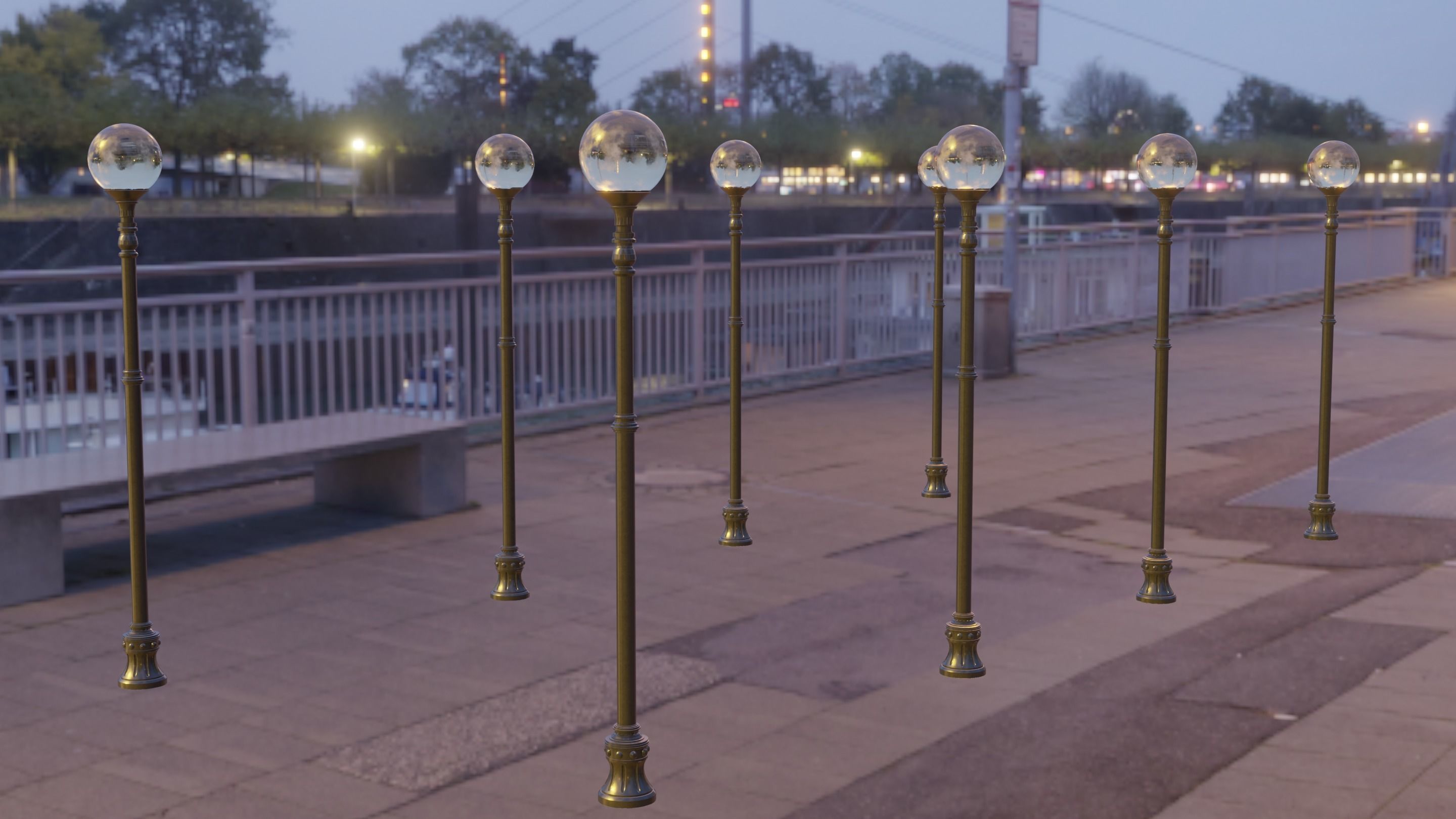 street light Low-poly 3D model_6