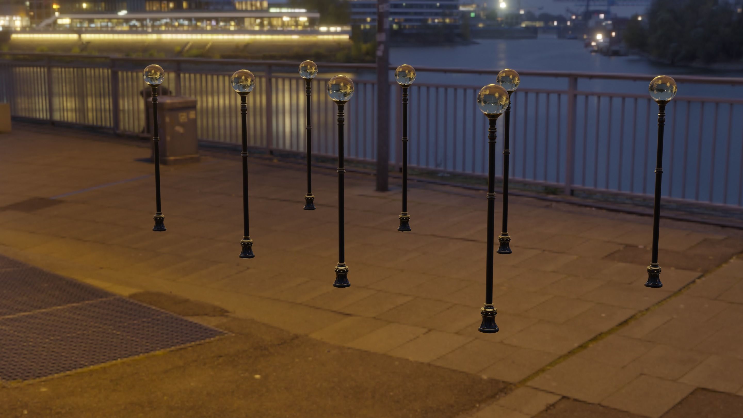 street light Low-poly 3D model_7