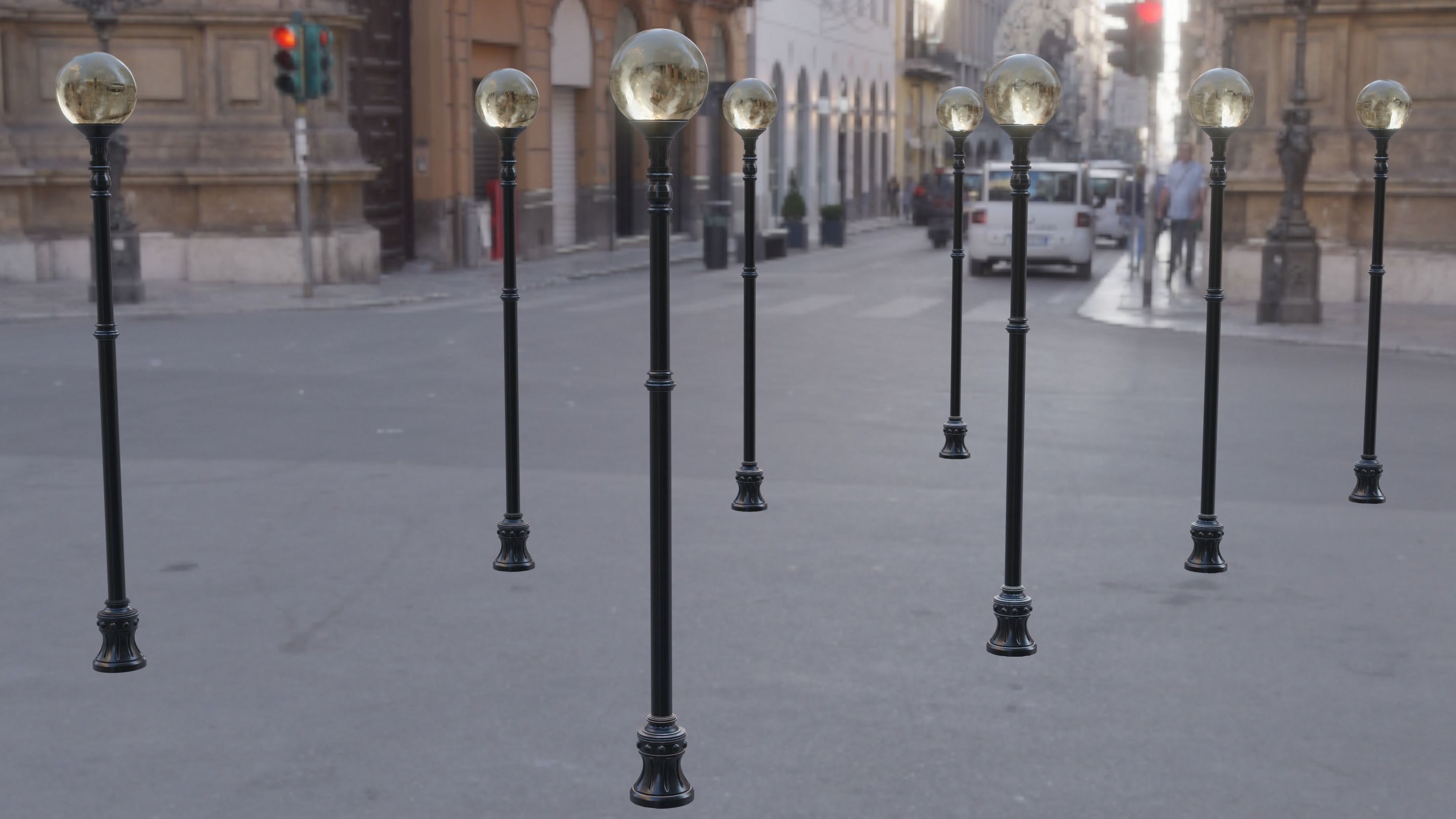 street light Low-poly 3D model_15