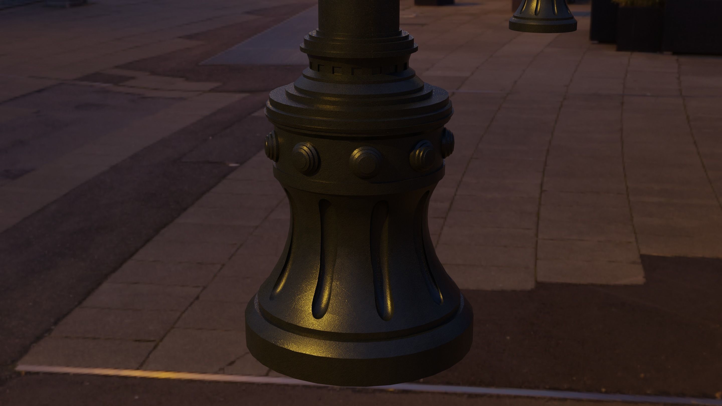 street light Low-poly 3D model_11