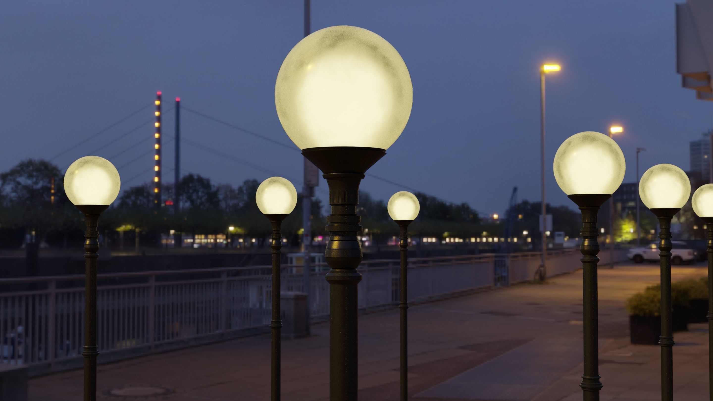 street light Low-poly 3D model_2