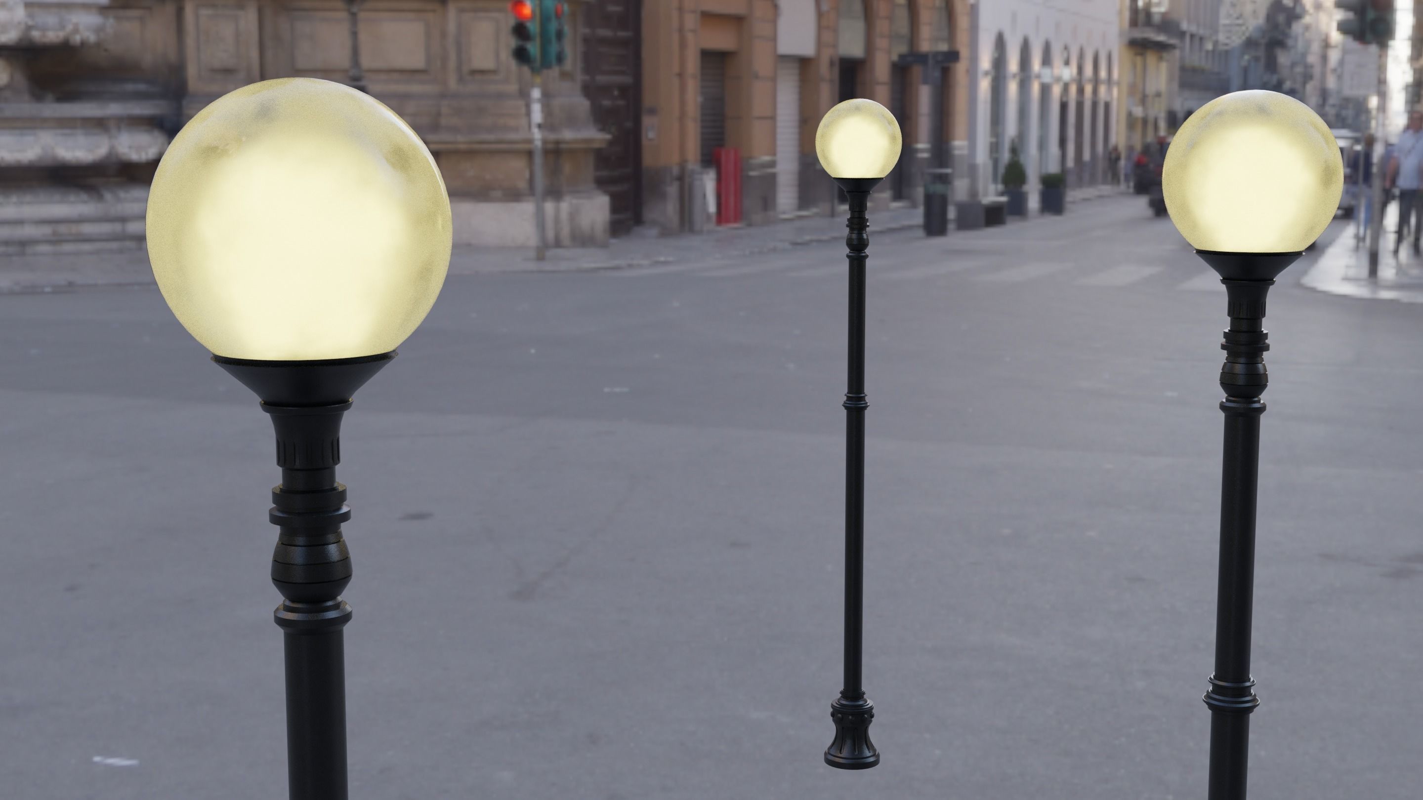 street light Low-poly 3D model_9