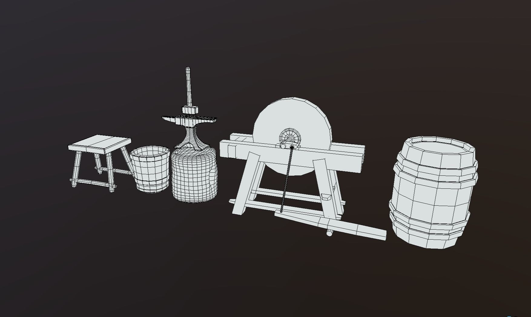 Blacksmith package Low-poly 3D model_1