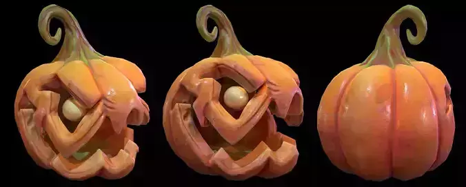 Game Ready Pumpkin three carved pumpkins