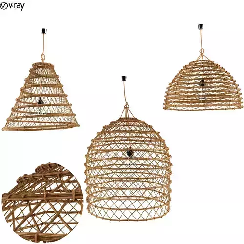 Lamp Rattan Louleur Locale set 1