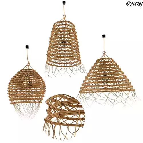 Lamp Rattan Louleur Locale set 2